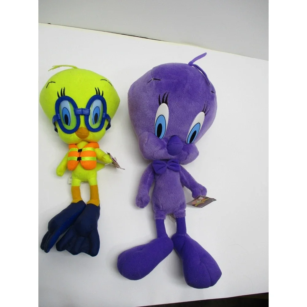 Lot 2 Looney Tunes 2003 Tweety Bird Scuba Swimming Plush 14